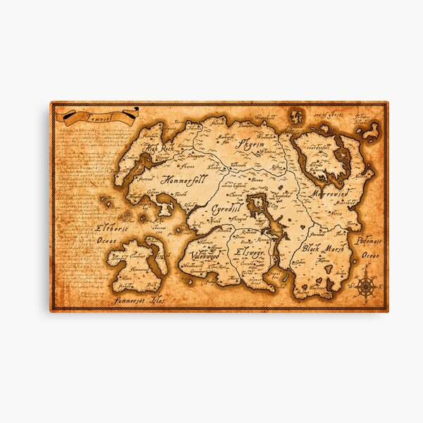 Map of Tamriel - Elder Scrolls IV Oblivion Canvas Print