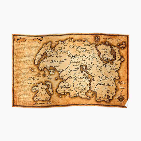 Map of Tamriel - Elder Scrolls IV Oblivion Poster