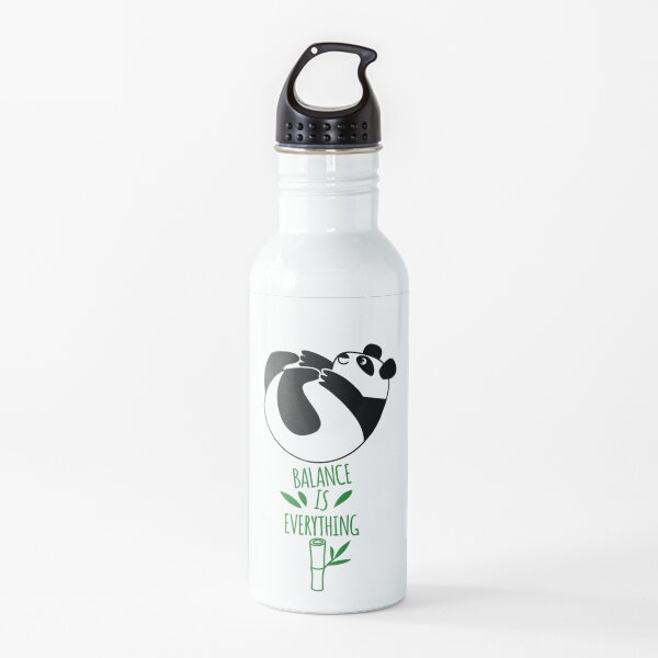 ¡El equilibrio lo es todo! Panda panda. Botella de agua