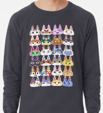 Animal Crossing Cat Villager Heads Lightweight Sweatshirt