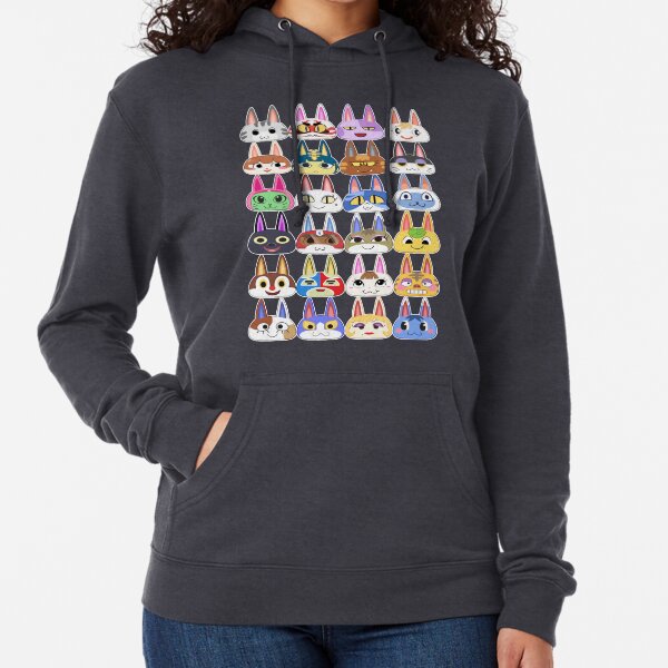 Animal Crossing Cat Villager Heads Sudadera ligera con capucha