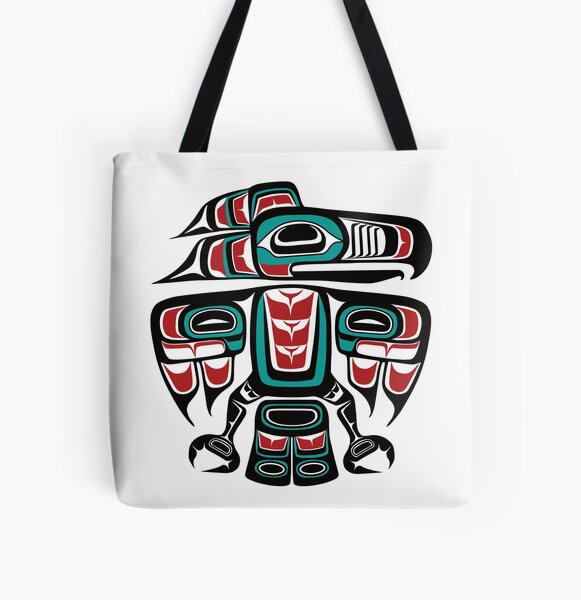 Vista previa del artículo con la obra «Tótem de cuervo nativo haida tlingit», diseñado y vendido por Beltschazar.