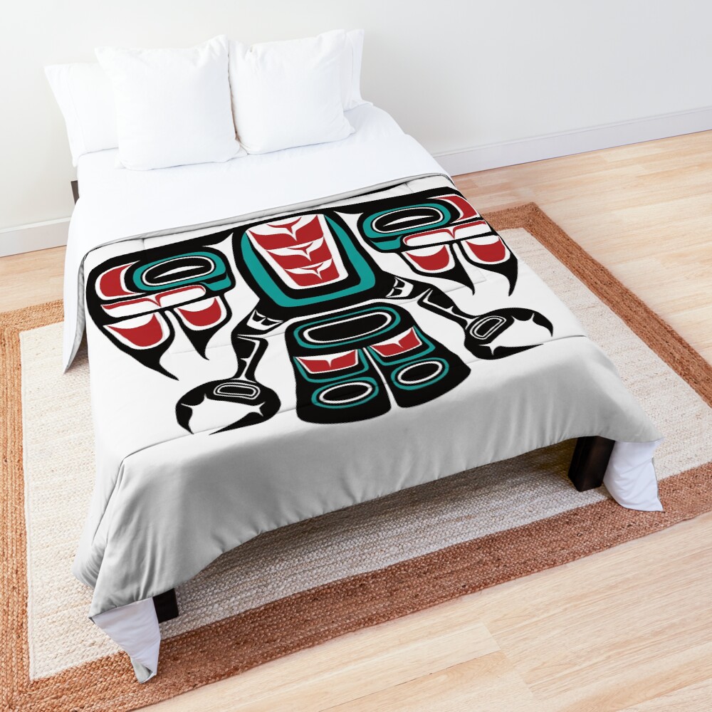 Haida Tlingit Native Raven Totem Comforter