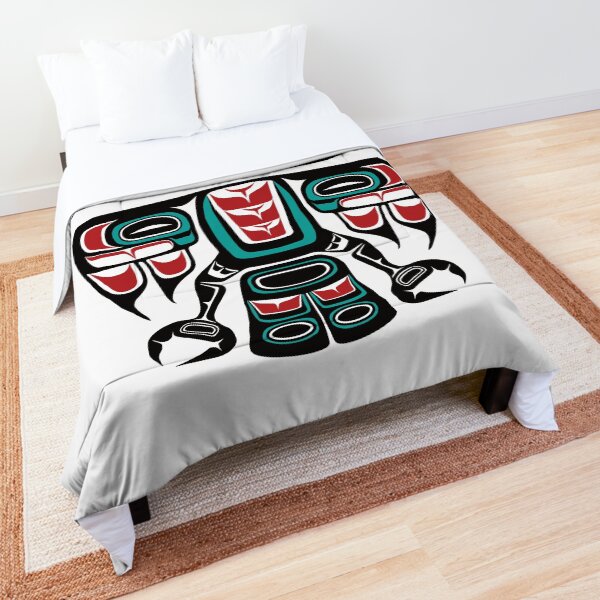 Haida Tlingit Native Raven Totem Comforter
