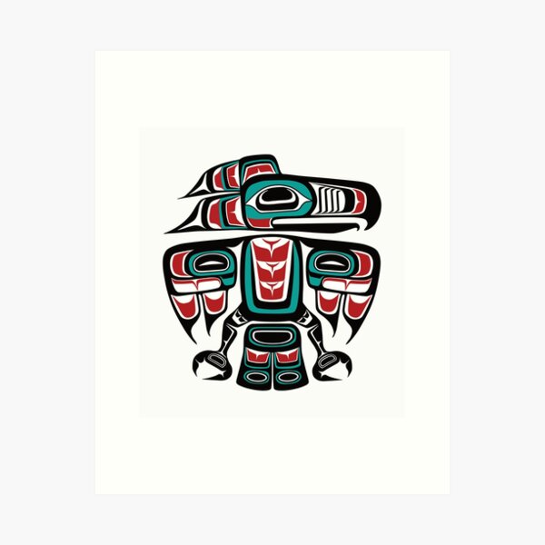 Haida Tlingit Native Raven Totem Art Print