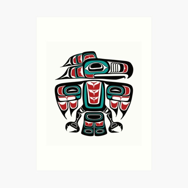 Haida Tlingit Native Raven Totem Art Print