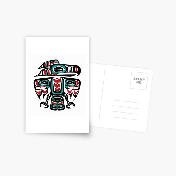 Haida Tlingit Native Raven Totem Postcard