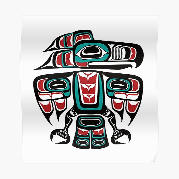 Haida Tlingit Native Raven Totem Poster