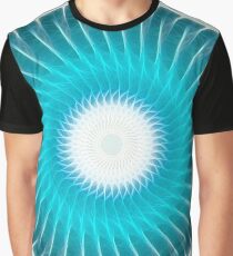 Cyan Glow Kaleidoscope 7 Graphic T-Shirt