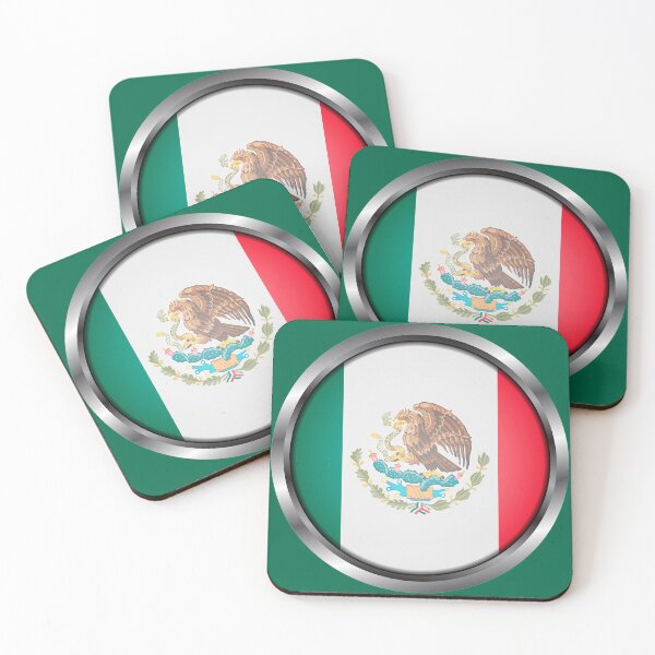 Item preview, Mexico Flag Round Metal Frame designed and sold by mattpanta.