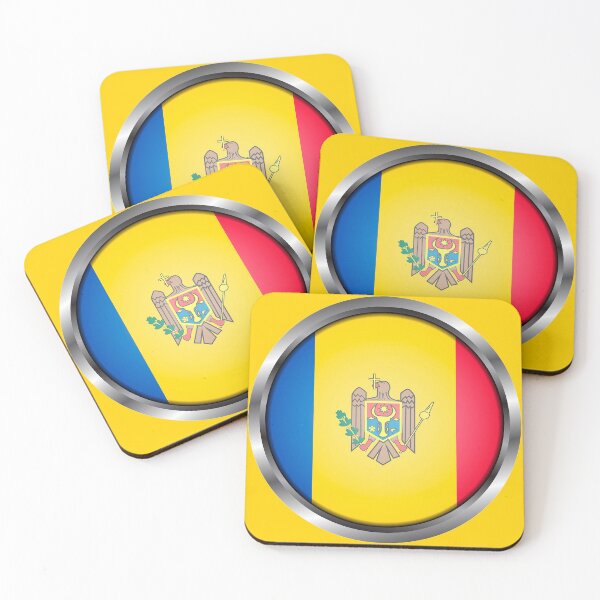 Item preview, Moldova Flag Round Metal Frame designed and sold by mattpanta.