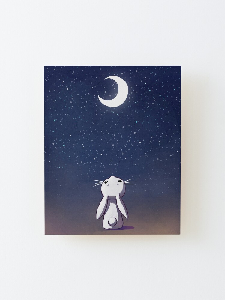 Alternate view of Moon Bunny Mounted Print