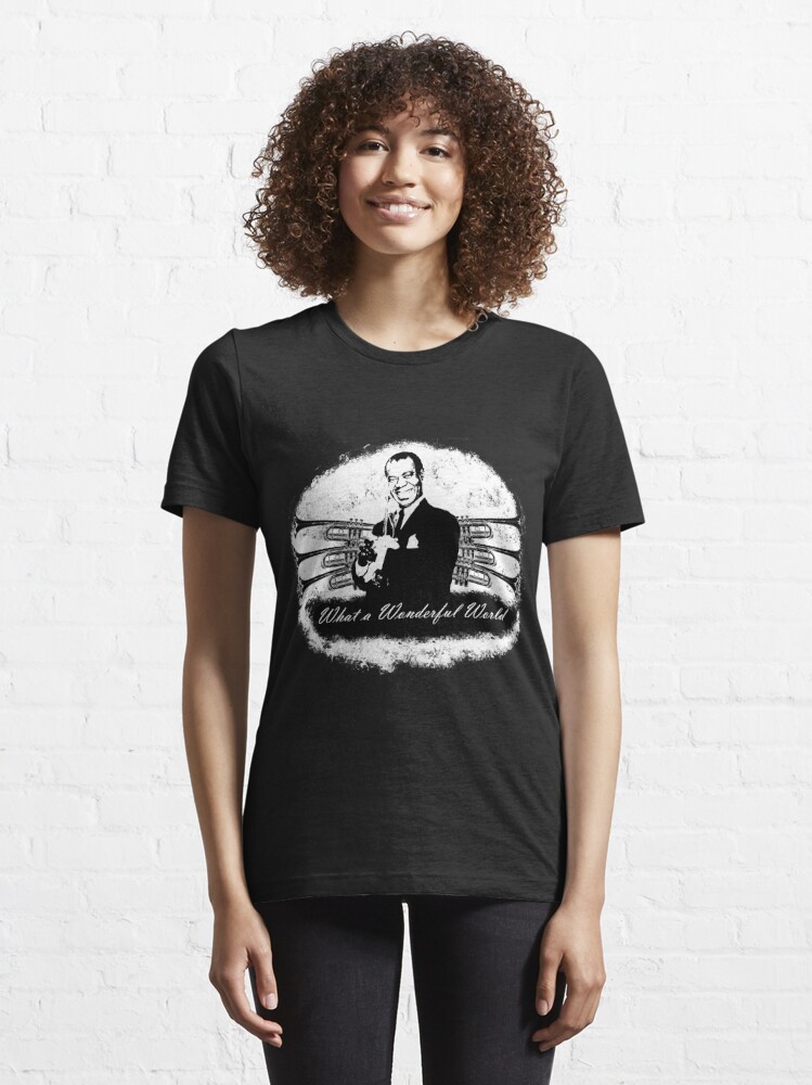 Louis Armstrong Jazz Music T-Shirt (What A Wonderful World) - White Shirt