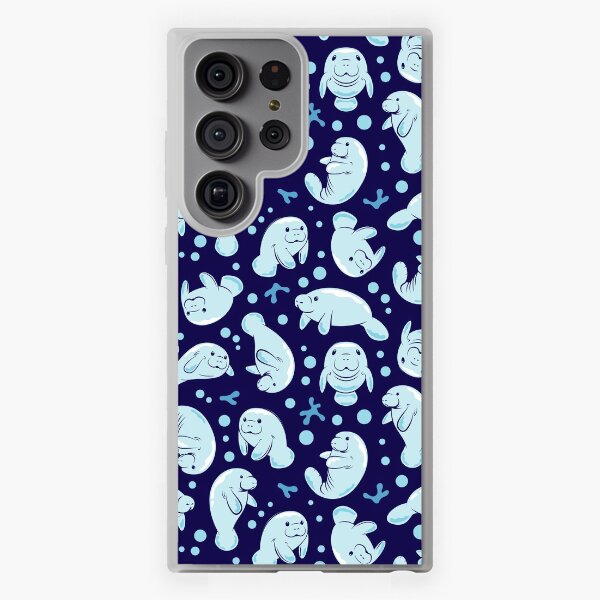 Aperçu de l'œuvre Motif mignon de lamantin - Motif sous-marin bleu créée et vendue par Bangtees.