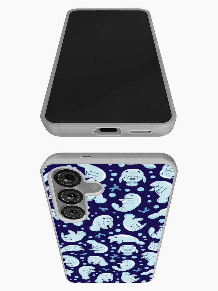 Thumbnail 3 of 4, Samsung Galaxy Phone Case, Cute Manatee Pattern - Blue Underwater Pattern designed and sold by Bangtees.