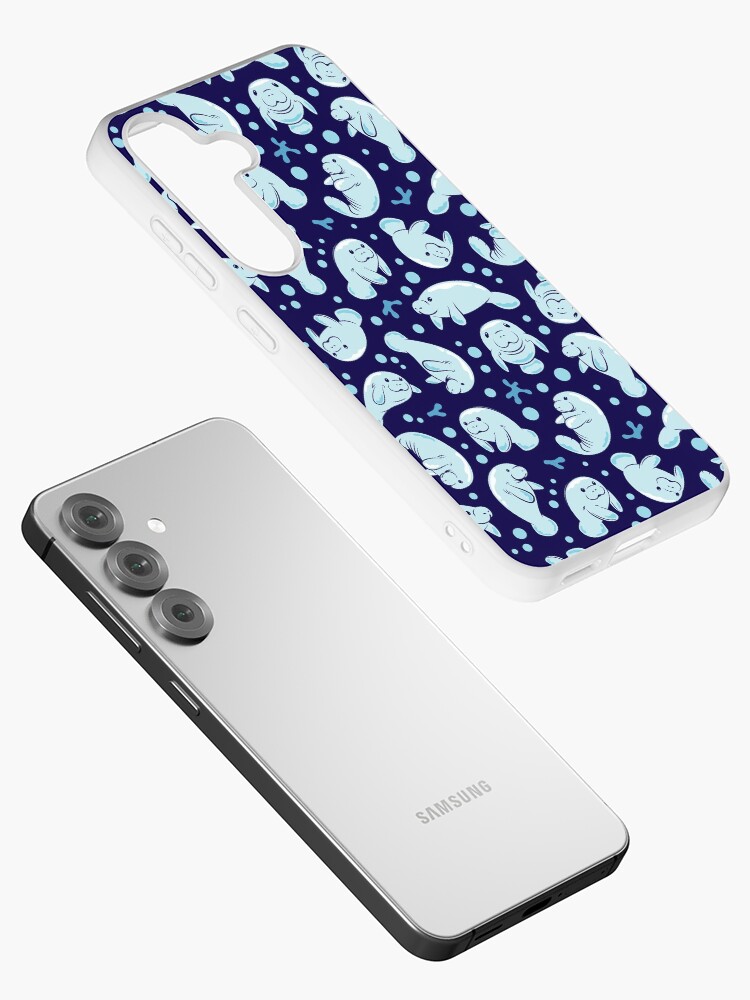 Thumbnail 2 of 4, Samsung Galaxy Phone Case, Cute Manatee Pattern - Blue Underwater Pattern designed and sold by Bangtees.
