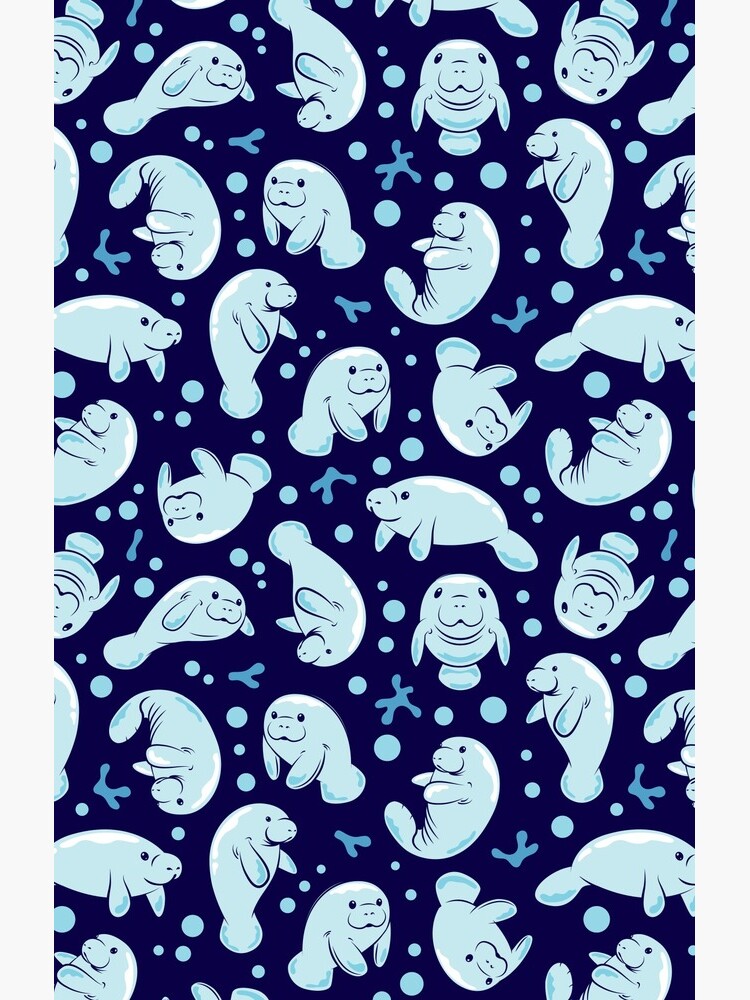 Thumbnail 4 of 4, Samsung Galaxy Phone Case, Cute Manatee Pattern - Blue Underwater Pattern designed and sold by Bangtees.