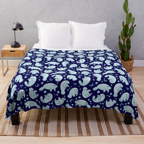 Vista previa del artículo con la obra «Lindo patrón de manatí - Patrón submarino azul», diseñado y vendido por Bangtees.