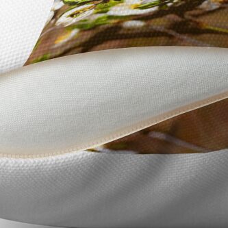 Alternate view of spring motif flower, plum flowers Floor Pillow