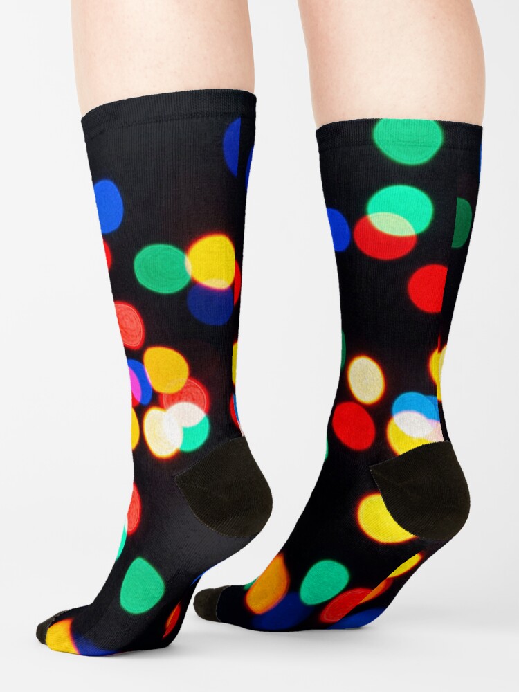 Alternate view of Bokeh Lights On a Black Background Socks