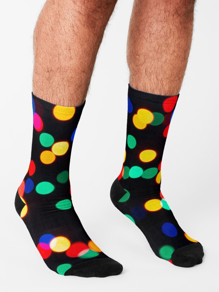 Alternate view of Bokeh Lights On a Black Background Socks