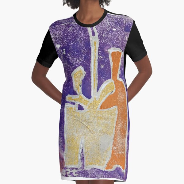 Orange Bottle Yellow Plant Graphic T-Shirt Dress