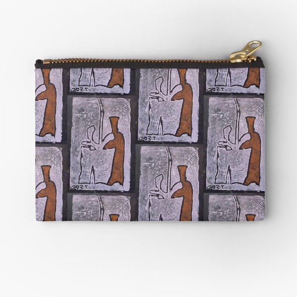 Orange Bottle Pink Plant Zipper Pouch