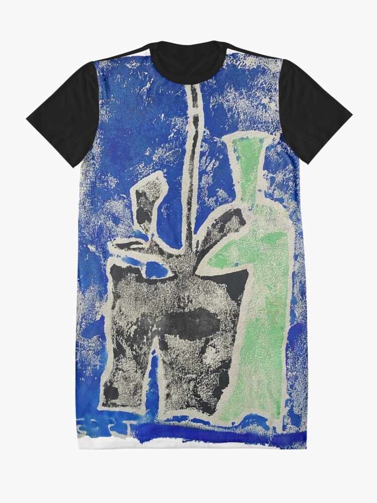 Thumbnail 3 of 5, Graphic T-Shirt Dress, Green Bottle Black Plant designed and sold by Jeffrey Louis Salkilld.