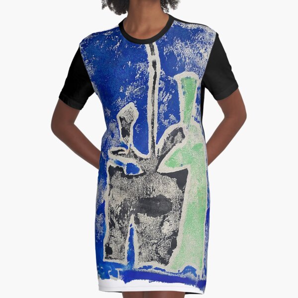Green Bottle Black Plant Graphic T-Shirt Dress