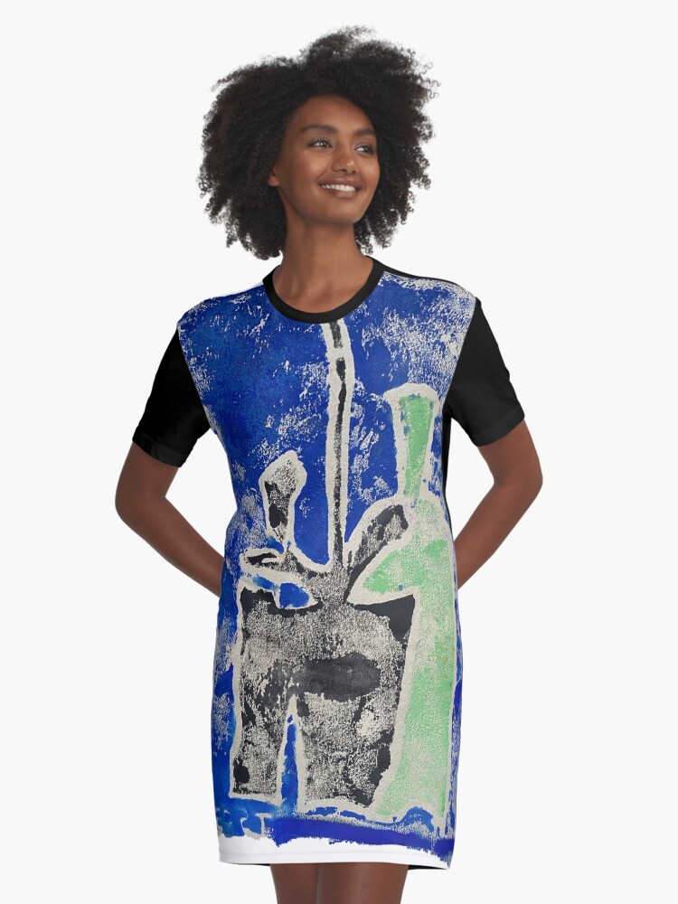 Thumbnail 1 of 5, Graphic T-Shirt Dress, Green Bottle Black Plant designed and sold by Jeffrey Louis Salkilld.