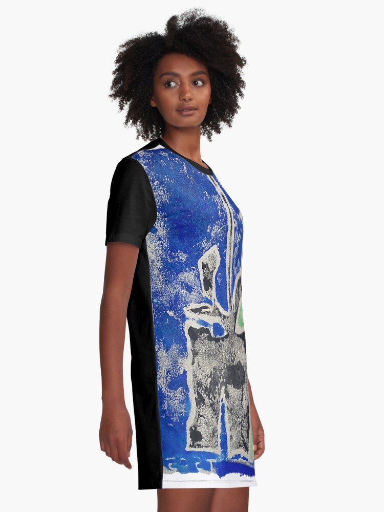 Thumbnail 2 of 5, Graphic T-Shirt Dress, Green Bottle Black Plant designed and sold by Jeffrey Louis Salkilld.
