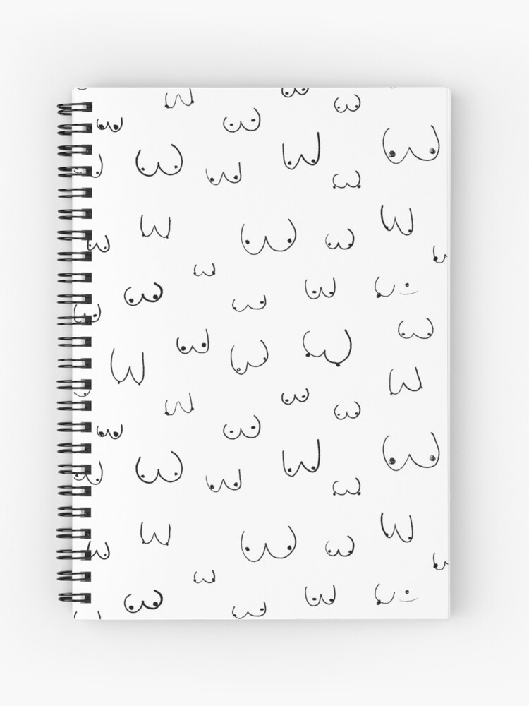 Boobs Lined Notebook - Boob, Boobies, Notes, Journal, Lined Pages, Paperback: Black & White Boobs 6x9' Notebook, Boobs Journal