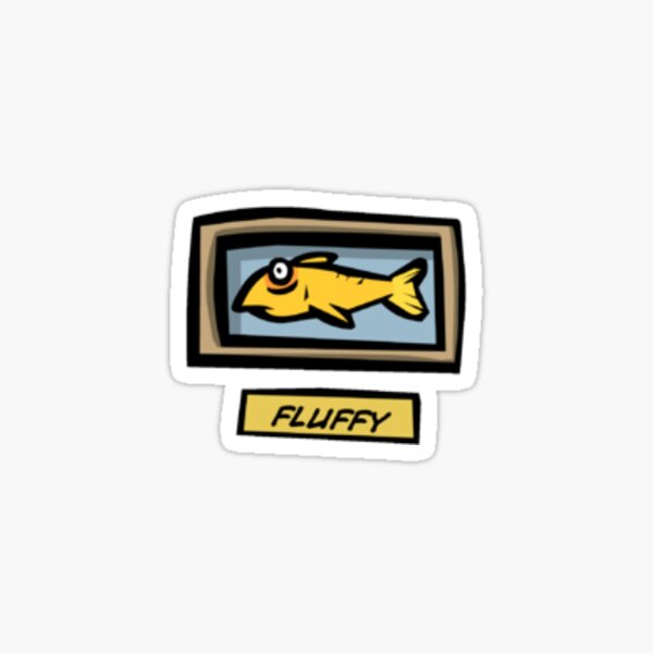 Vista previa del artículo con la obra «Pegatina Club Penguin Fluffy The Fish», diseñado y vendido por Guy Signs.