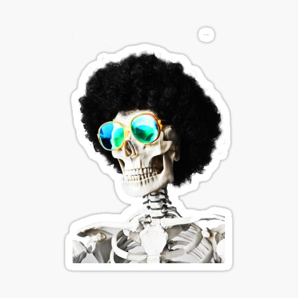 Skull in sunglasses and wig Sticker