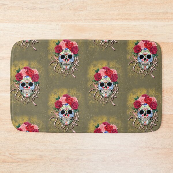 Item preview, Mexican Roses Skull Ocre designed and sold by Colette van der Wal.