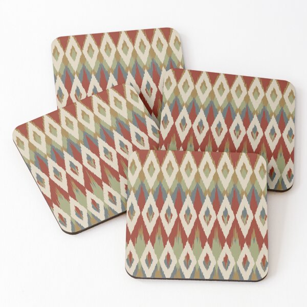 Item preview, Boho Ikat Pattern, Red, Teal, Green, Mustard Yellow designed and sold by meggydesigns.