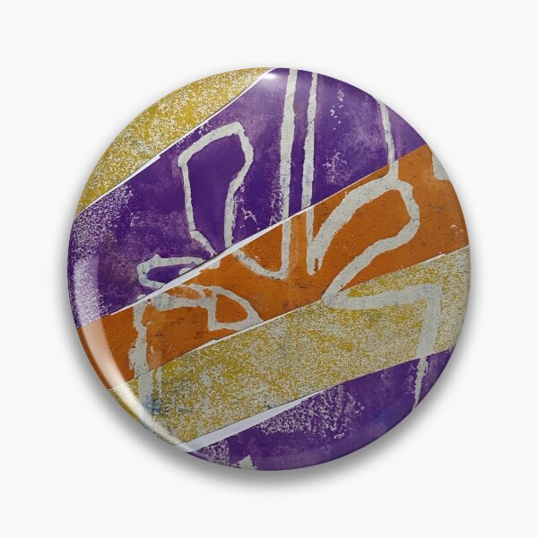Striped Orange Purple Plant Pin
