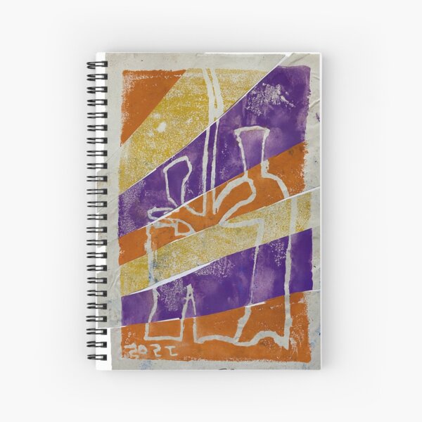 Striped Orange Purple Plant Spiral Notebook
