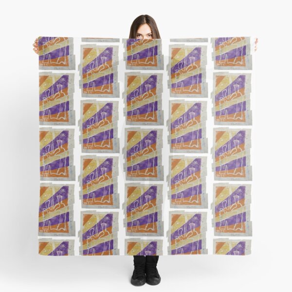 Striped Orange Purple Plant Scarf