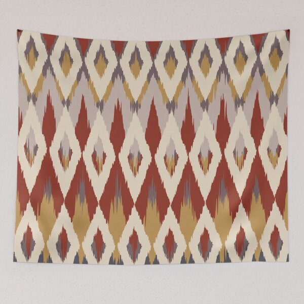 Item preview, Boho Ikat Pattern, Red, Gray, Mustard Yellow designed and sold by meggydesigns.
