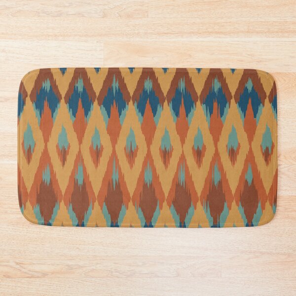 Item preview, Boho Ikat Pattern, Teal, Orange, Red, Blue, Mustard Yellow designed and sold by meggydesigns.
