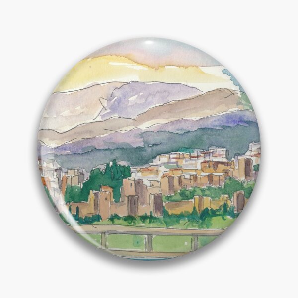 Artikelvorschau, Malaga Hafenansicht der Stadt und der Festung Alcazaba entworfen und verkauft von artshop77.