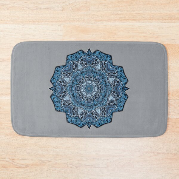 Item preview, Skull Mandala Occult Creepy Blue Ornate designed and sold by RetroVandal.