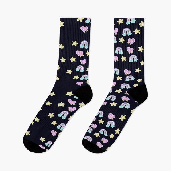 Item preview, Hearts Rainbows and Stars in Pastel Shades designed and sold by madtoyman.