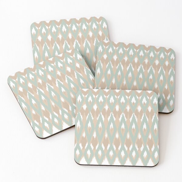 Artikelvorschau, Boho, Ikat Pattern, Blush und Teal Green entworfen und verkauft von meggydesigns.