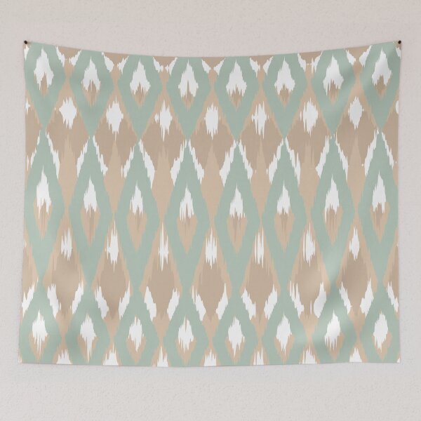 Artikelvorschau, Boho, Ikat Pattern, Blush und Teal Green entworfen und verkauft von meggydesigns.