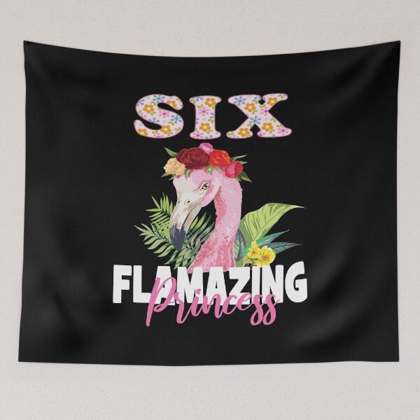 Item preview, Six Flamazing Princess 6th Girls Birthday 6 Years Old product designed and sold by Grabitees.