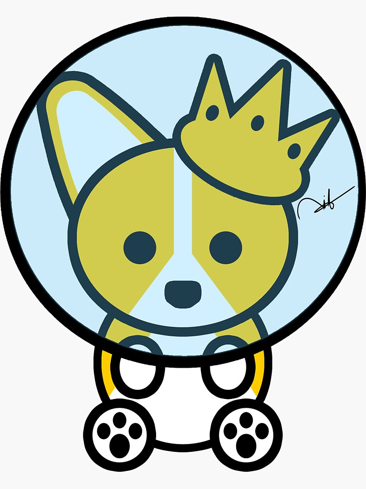Thumbnail 3 of 3, Sticker, Ello Corgi | Astronaut Wearing Space Suit Galaxy Cosmonaut designed and sold by jayrauler.