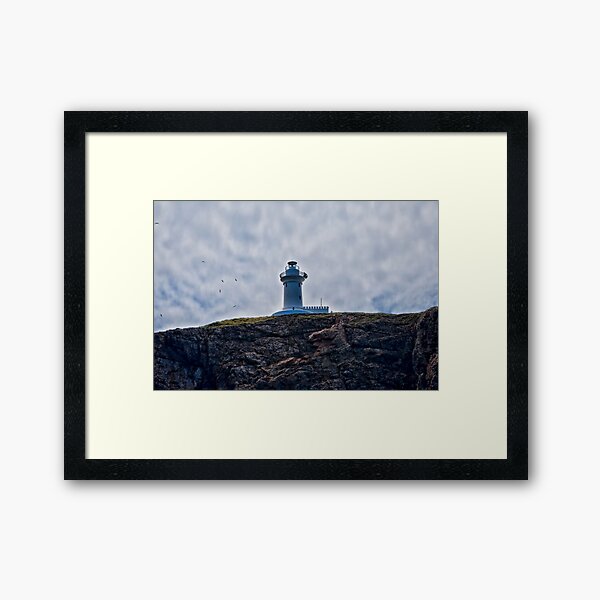 " Lighthouses are lonely figures" (Tianne Albrow 2012) Framed Art Print