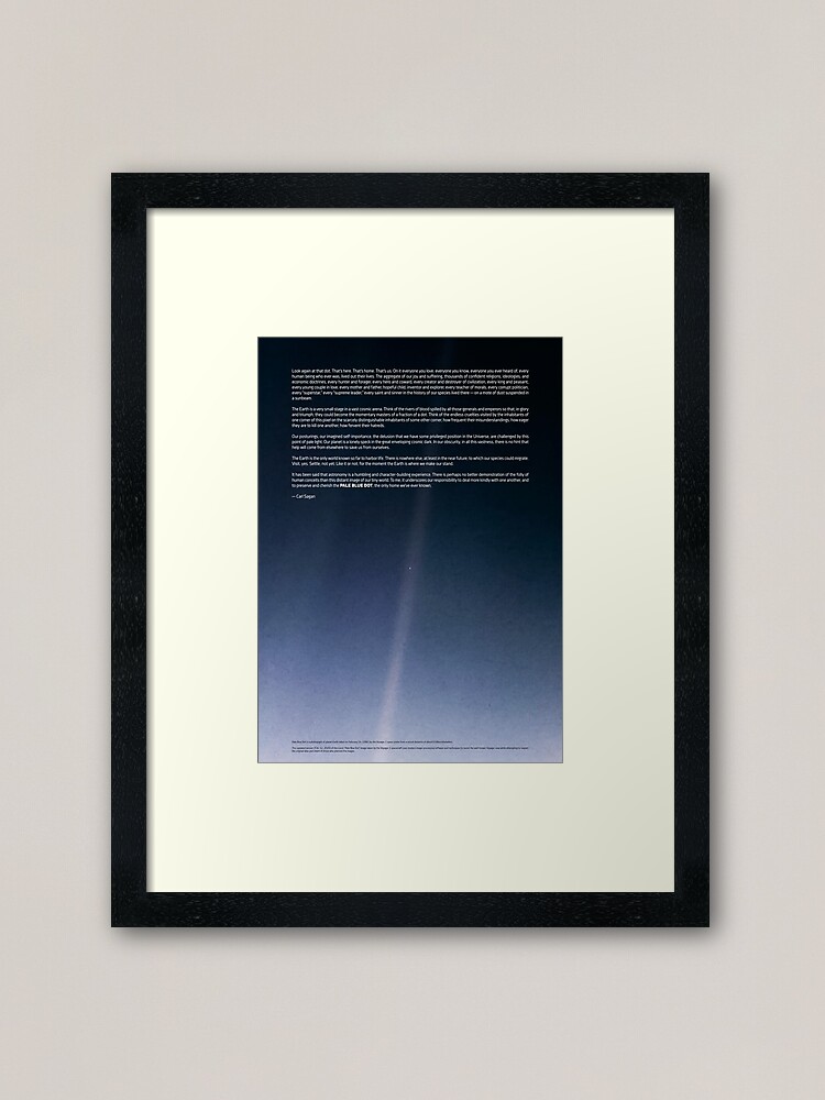 Alternate view of Pale Blue Dot — Voyager 1 ⛔ 2020 revision Framed Art Print